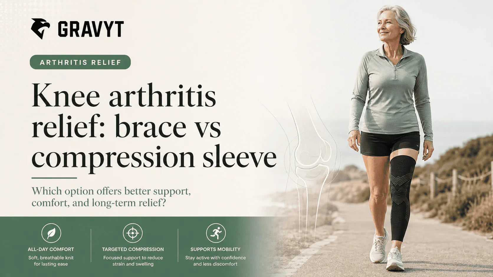knee arthritis relief using compression sleeve Image
