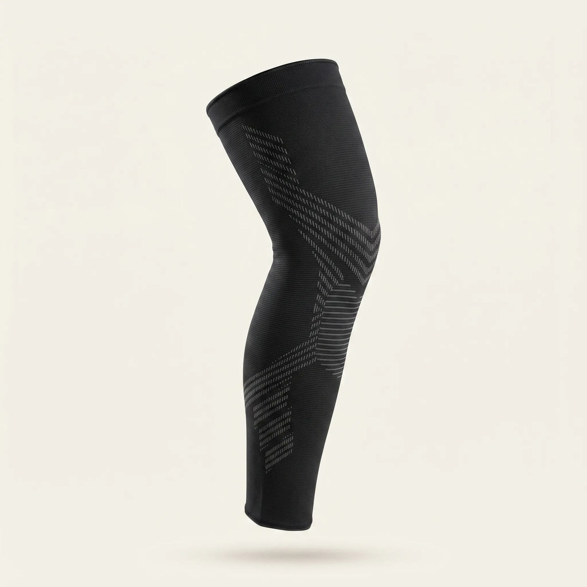 KNEE 01 full-leg knee compression sleeve, black, thigh to ankle — TORVELL